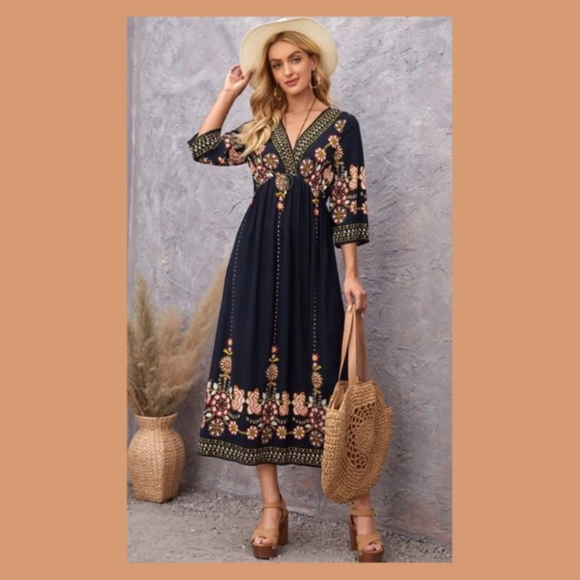 Dresses | Floral Print Boho Dress | Poshmark